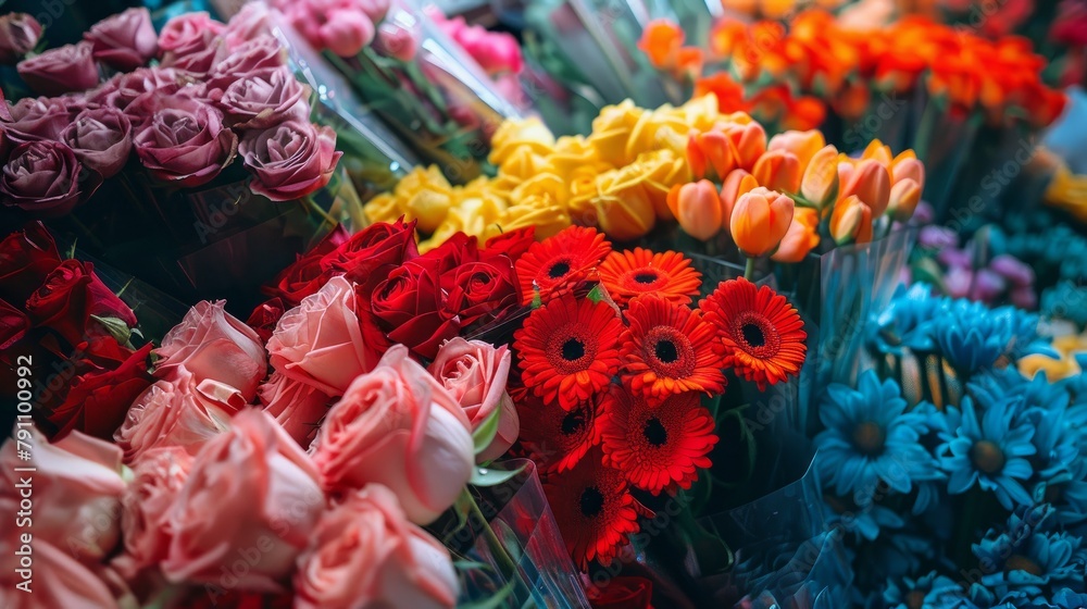colourful bright fragrant flowers in the market colourful bright fragrant flowers in the market