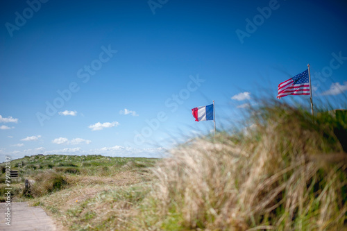 Drapeau sur la Plage d'Utah Beach