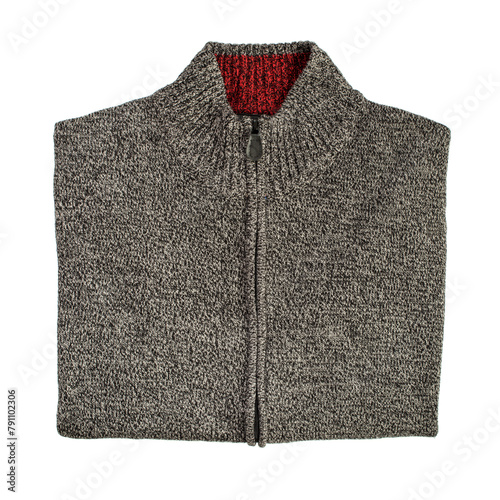 Folded jacket with zip isolated © Yingko