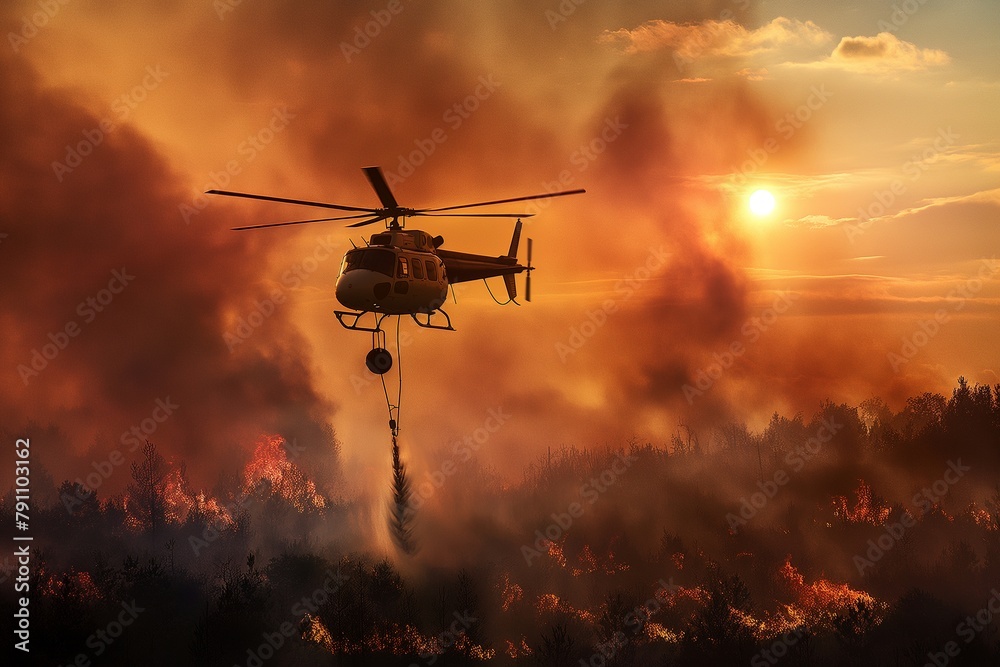 Firefighting helicopters carry water buckets to extinguish, helicopters carry water to stop the fire, fires in the forest, forest burn, summer forest burns, firefighter background, fire background Firefighting helicopters carry water buckets to extinguish, helicopters carry water to stop the fire, fires in the forest, forest burn, summer forest burns, firefighter background, fire background