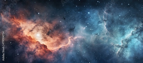 Colorful nebula in space with vibrant gas clouds