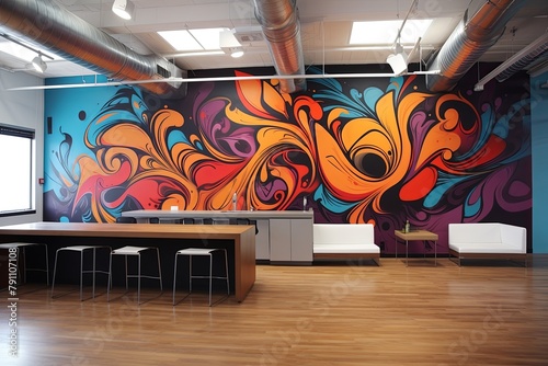 Artistic Wall Decals: Graffiti Loft Office Decor with an Artistic Touch