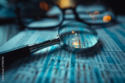Audit internal financial advice investigation accounting glasses calculator on paper paperwork archive pile of documents analytics data analysis research numbers statistics confidential information