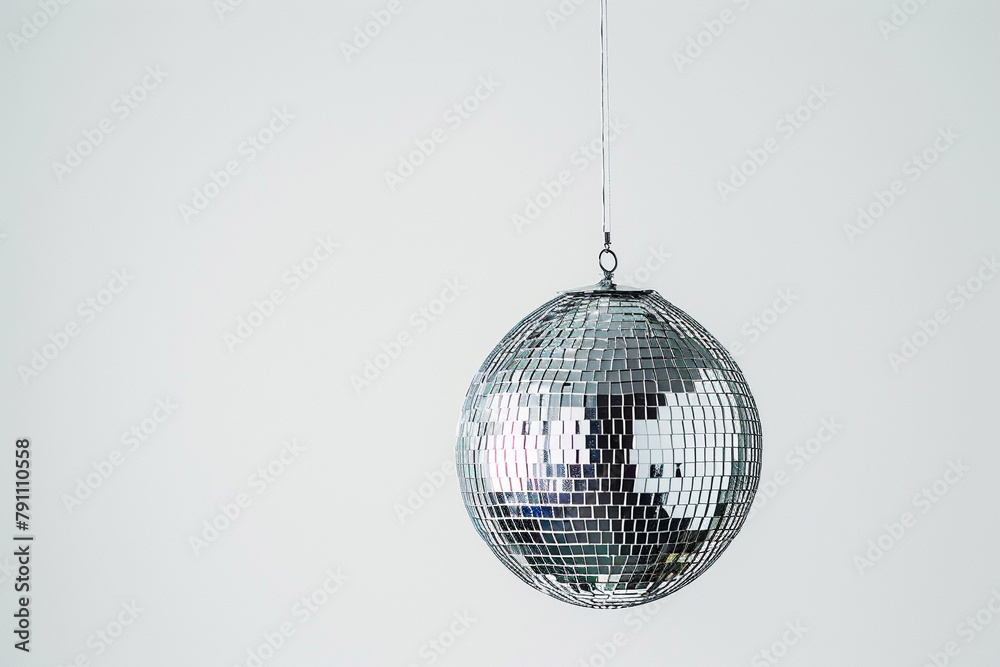 Fototapeta premium Shiny Disco Ball Isolated on White Background