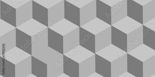 Abstract grey square cubes geometric tile and mosaic wall or grid backdrop hexagon technology wallpaper background.