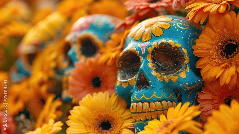 A colorful Day of the Dead (Dia de los Muertos) celebration in Oaxaca, Mexico, 4k, ultra hd