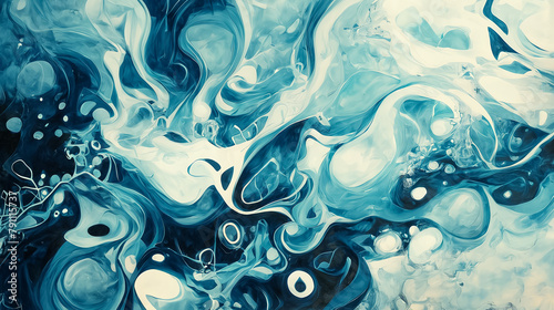 Abstract paint splatters and swirls in various colors and textures, resembling organic forms and fluid motion. These dynamic and expressive shapes add a sense of creativity and spontaneity