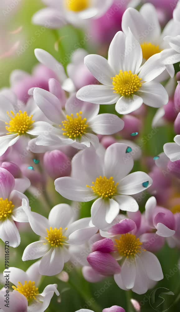 Fields of Flowers and Butterflies: Tranquil Harmony in Seamless Looping Animation Video. Fields of Flowers and Butterflies: Tranquil Harmony in Seamless Looping Animation Video.