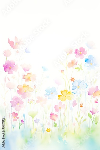 Spring meadow full of colorful wild blooms  perfect for a living room or sunroom  capturing the essence of renewal and the vibrant life of spring