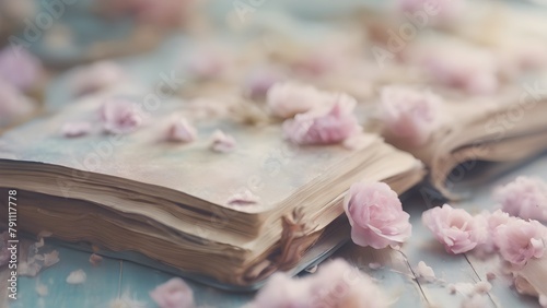 Elevate Your Décor with Shabby Chic Dreamy Mist Pastel Junk Journals & Swirling Fairytale Abstract Art - Available with Decorated Wood & Flowery Wallpaper Prints