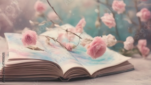 Elevate Your Décor with Shabby Chic Dreamy Mist Pastel Junk Journals & Swirling Fairytale Abstract Art - Available with Decorated Wood & Flowery Wallpaper Prints