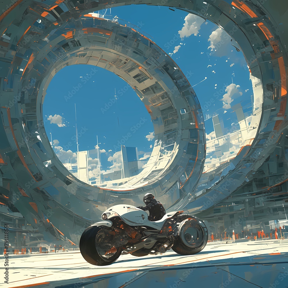Experience the thrill of the ride on a sleek retro-futuristic ...