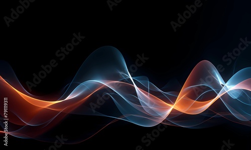 Futuristic abstract background with glowing waves. 3d audio soundwave visualization of sound. Colorful music pulse oscillation as impulse pattern. Signal waveform digital beats volume.