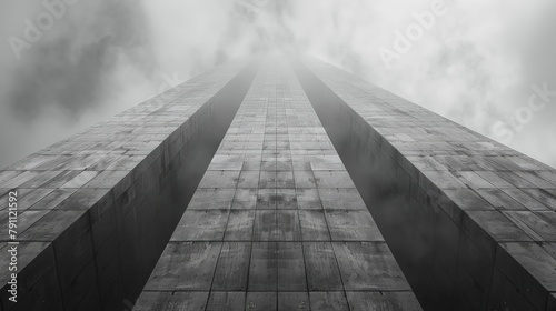 Skyscraper with a brutalist design, stark against the sky â€“ Brutalist style