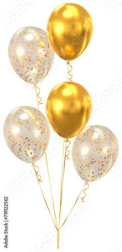 Gold and transparent celebration balloons
