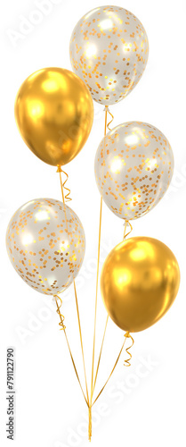 Gold and transparent celebration balloons
