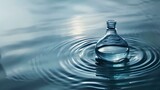Elegance in Blue: Glass Bottle in Calm Water