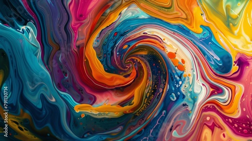 A swirling abstract pattern of vibrant colors AI generated illustration