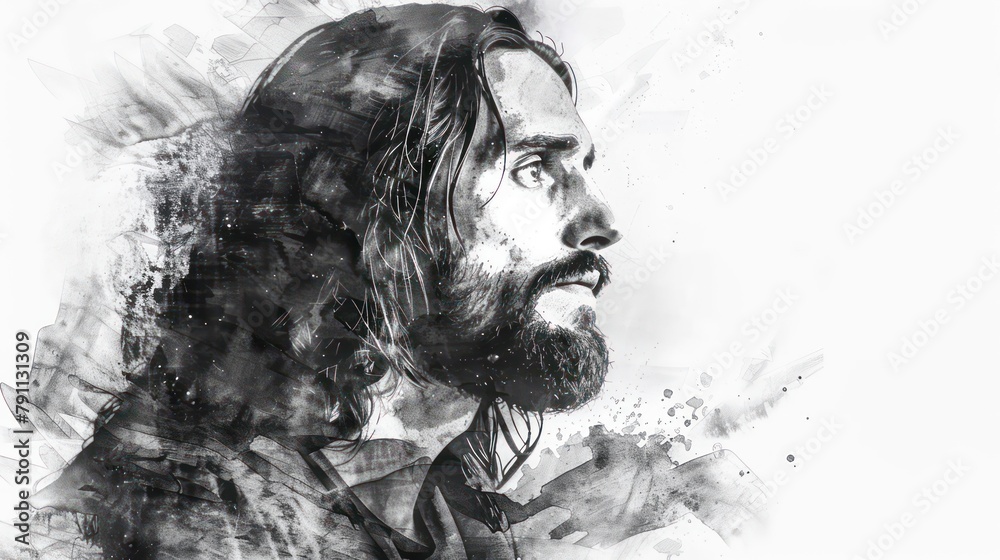 Fototapeta premium Jesus Christ on a white background