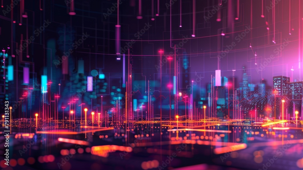 Abstract financial data visualization AI generated illustration Abstract financial data visualization AI generated illustration