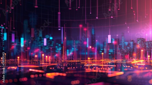 Abstract financial data visualization AI generated illustration