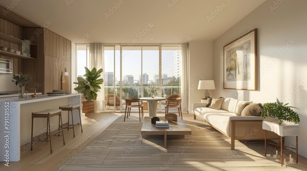 Ample natural light in every room AI generated illustration Ample natural light in every room AI generated illustration