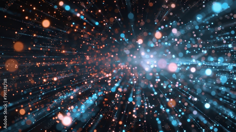An abstract representation of the digital universe with bits and bytes floating in space AI generated illustration An abstract representation of the digital universe with bits and bytes floating in space AI generated illustration