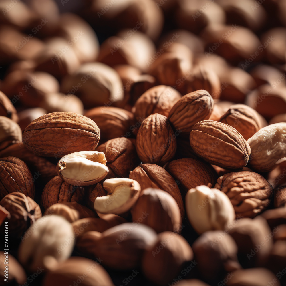 Close-Up View of Shelled Almonds in Abundant Pile at Indoor Market Close-Up View of Shelled Almonds in Abundant Pile at Indoor Market