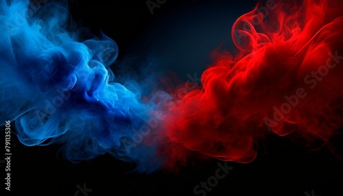Blue vs Red Smoke Effect on Black Vector Background  © b13