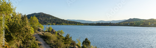 Panoramic photograph of the navacerrada reservoir photo