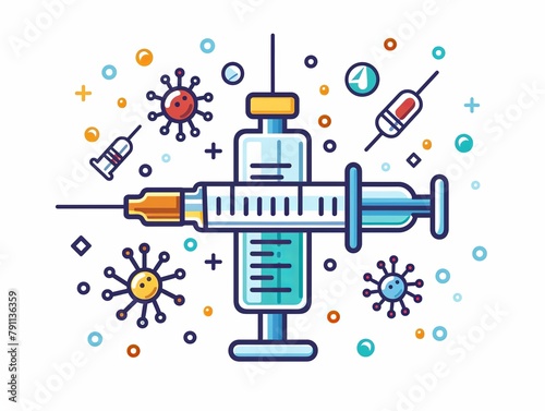 Realistic 3D Illustration o Vaccine photo