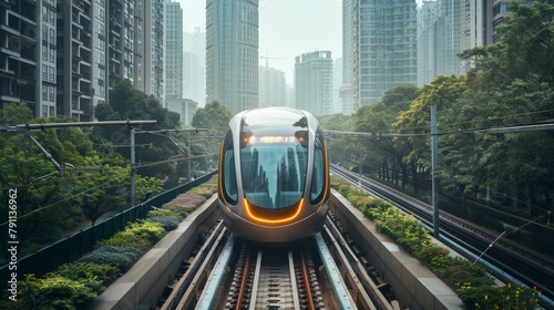 The future of transportation is here. The new maglev train is faster, more efficient, and more environmentally friendly than anything else on the tracks. photo