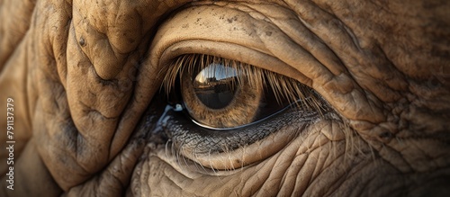 Elephant's Eye with Reflection in Water