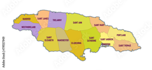 Map of Jamaica Administrative