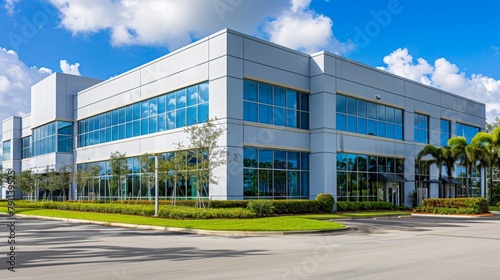 Commercial Real Estate Photos showcasing commercial properties including office buildings retail spaces and industrial warehouses for sale or lease  AI generated illustration