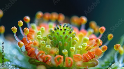 Captivating Macro View of Colorful Floral Dispersal Mechanism in Nature photo