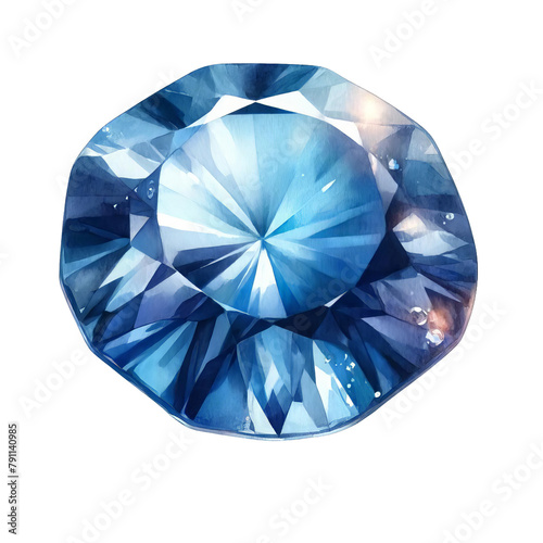 A blue diamond with a white background