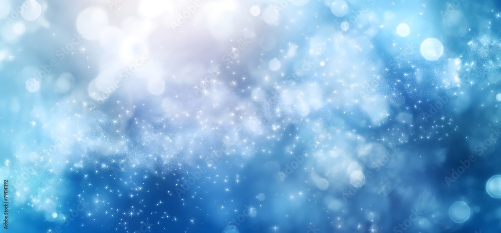 Abstract blurred background with white and blue colors, sky, light rays, blurred abstract shapes
