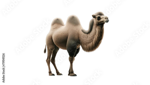 A camel standing on a white background photo