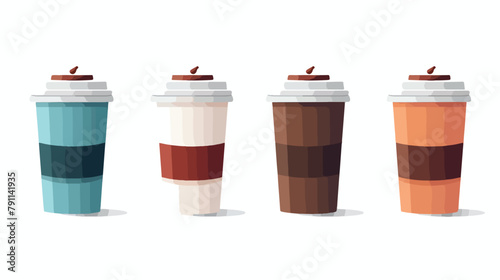 Coffee cup vector icon. Paper coffee cup icon isola