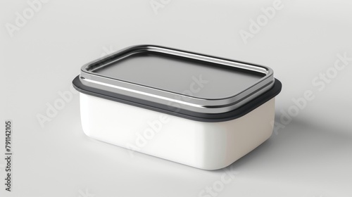 Blank mockup of a customizable lunch box with interchangeable lids. .