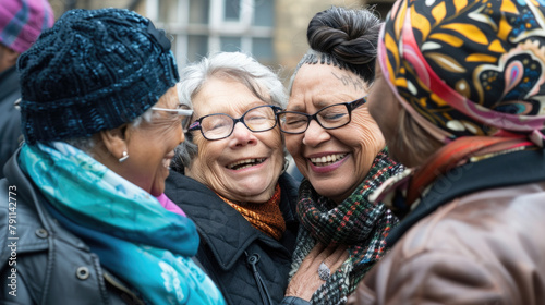 A diverse group of women of different ages and ethnicities standing next to each other in a row