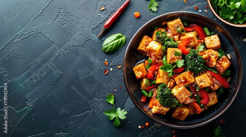 Tofu Stir Fry Masterpiece Savory Flavors and Vibrant Colors in a Mesmerizing Culinary Presentation