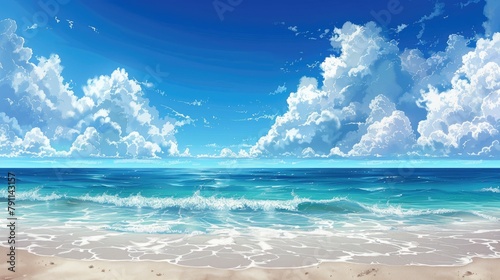 Background of beach and blue sky