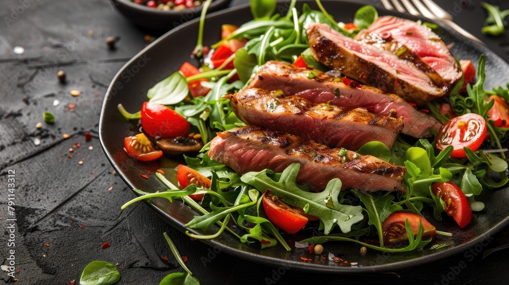 Duck Breast Fillet Salad on Menu Concept Food Background Suitable for Keto or Paleo Diet Duck Breast Fillet Salad on Menu Concept Food Background Suitable for Keto or Paleo Diet