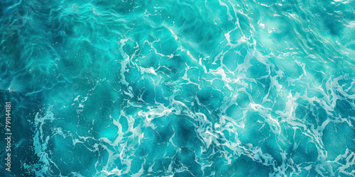 Turquoise water background from top view. Summer seascape from air.