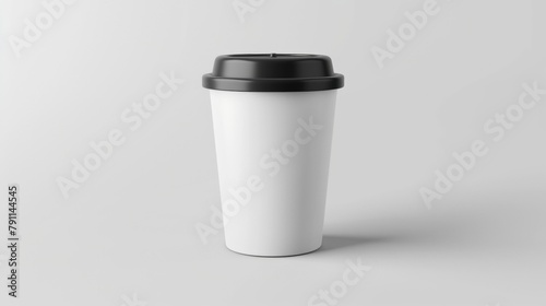 Blank mockup of a travel mug with a wide mouth opening for easy filling and cleaning. .