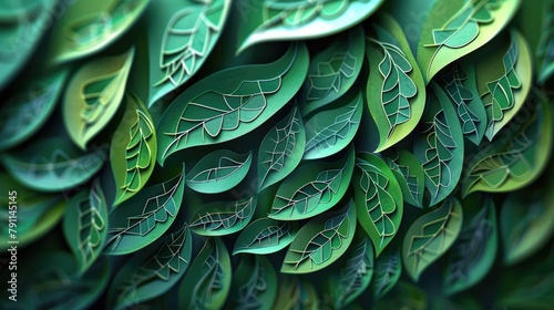 Intricate Forest Leaves Papercut A of Natures Exquisite Detail and Vibrant Green Life