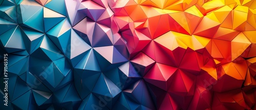 Geometric shapes with vibrant 3d gradient background