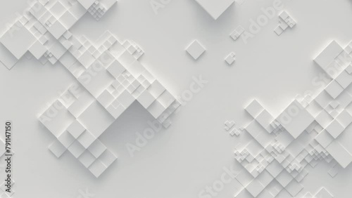 Abstract motion background from random moving cubes, seamless loop animation photo